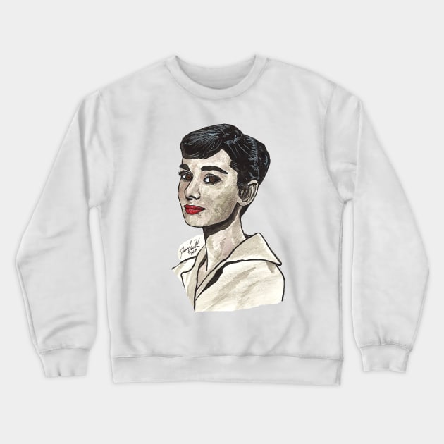 Audrey Hepburn Crewneck Sweatshirt by BladeAvenger